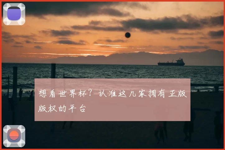 想看世界杯？认准这几家拥有正版版权的平台