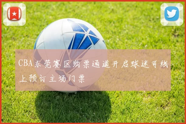 CBA东莞赛区购票通道开启球迷可线上预订主场门票